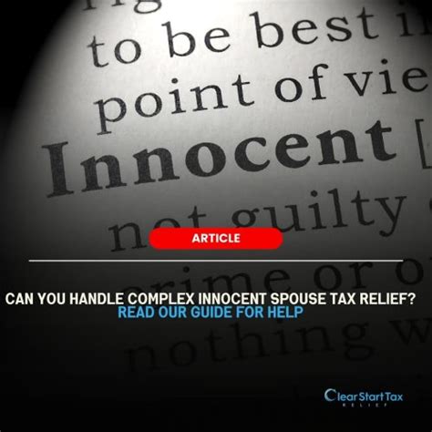 Image result for Innocent Spouse Relief