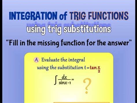 Image result for Trig Substitution Integration Table