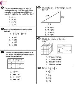 Image result for Math Test Grade 6