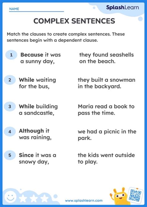 Image result for Complex Sentences Worksheet 3rd Grade