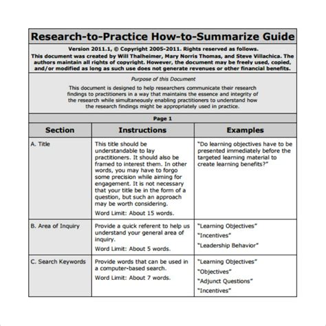 Image result for Academic Summary Example