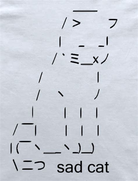 Afbeeldingsresultaten voor ASCII-art Sad Cat Python