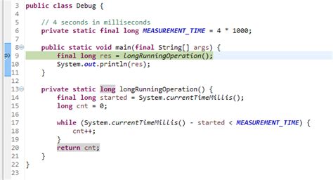 Toradh íomhá ar Stack Flow in Debugging in Eclipse Java