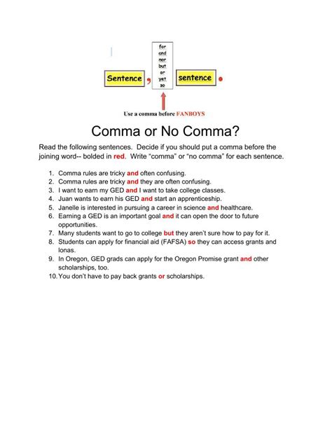 Image result for Using Commas in Compound Sentences Worksheet