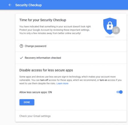 Image result for Turn Off Less Secure Apps