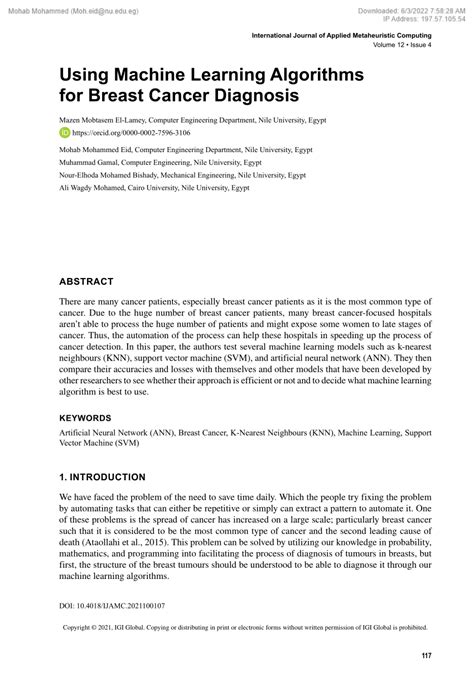 Image result for Machine Learning Algorithm in Cancer