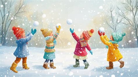 Image result for Winter Kids Playing Background