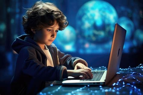 Toradh íomhá ar Boy Using Computer Bing