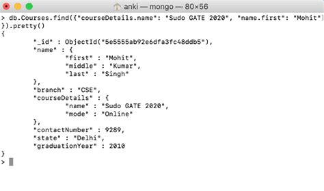 Toradh íomhá ar MongoDB Select Query