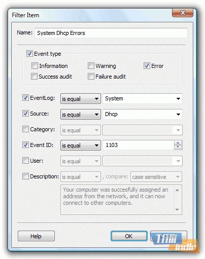 EventLog Inspector に対する画像結果