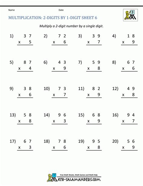 Image result for Free Printable Math Worksheets for 5th Grade Multiplication