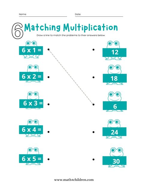 Image result for Multiplication 6 Worksheet Printable