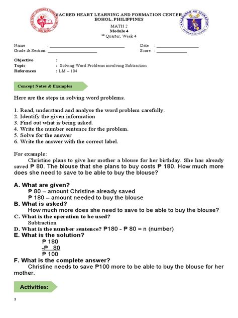 Image result for Grade 2 Math Module Quarter 4