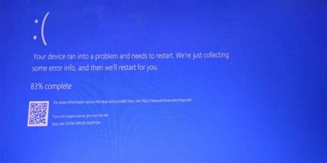 Toradh íomhá ar Windows Service Exception Blue Screen