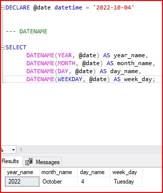 Image result for SQL Compiler DayName