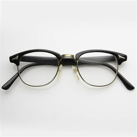 Vintage Thin Horned Rim Half Frame Glasses - zeroUV