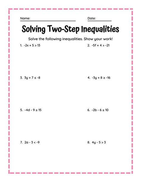 Image result for Solve 2 Step Linear Equations Work Sheet