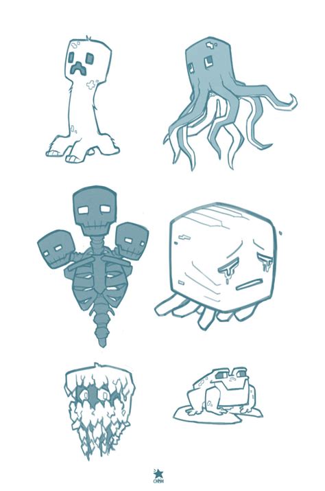 Image result for Minecraft Mobs Line Art