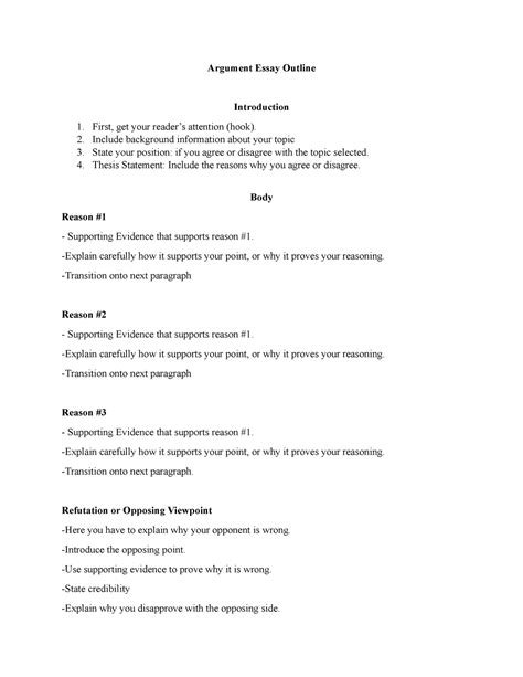 Image result for Argument Essay Introduction Outline