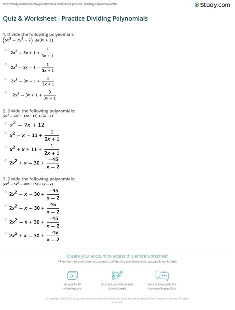 Image result for Divide Polynomials Worksheet