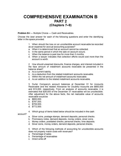 Image result for Comprehensive Exam Sample with Answer