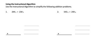 Image result for Instructional Algorithm for Addition