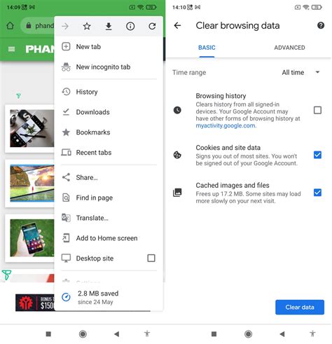 Image result for Clear Cache Chrome Android