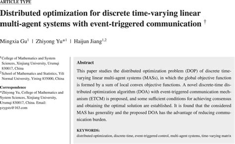 Afbeeldingsresultaten voor Distributed Optimization of Multi-Agent Systme
