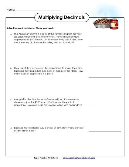 Afbeeldingsresultaten voor Decimal Single Step Word Problems