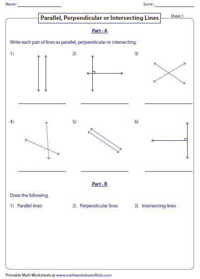Afbeeldingsresultaten voor Parallel and Perpendicular Lines Worksheet Design Streets
