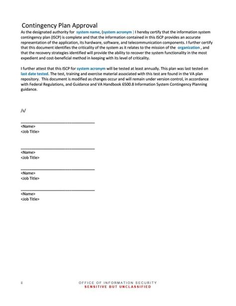 Image result for Contingency Plan Sample