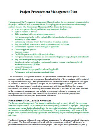 Image result for Project Procurement Management Plan Template