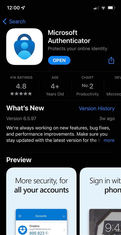Image result for Microsoft Authenticator iOS Apple Store