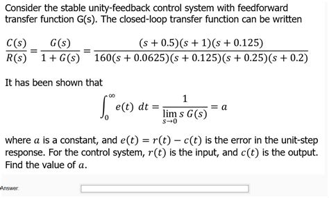 Toradh íomhá ar Feedforward Transfer Function for a Unity Feedback Closed Loop System
