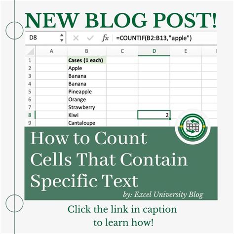 Image result for Excel Count Cells with Specific Text