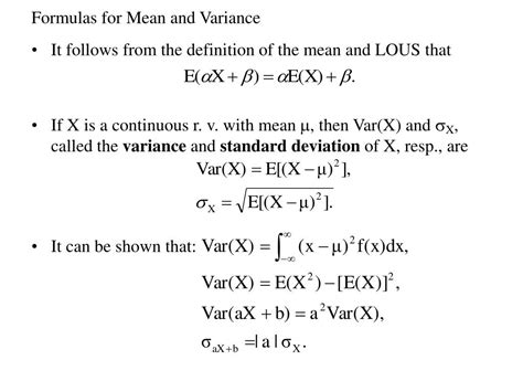 Image result for Mean Variance of Continuous Random Variables