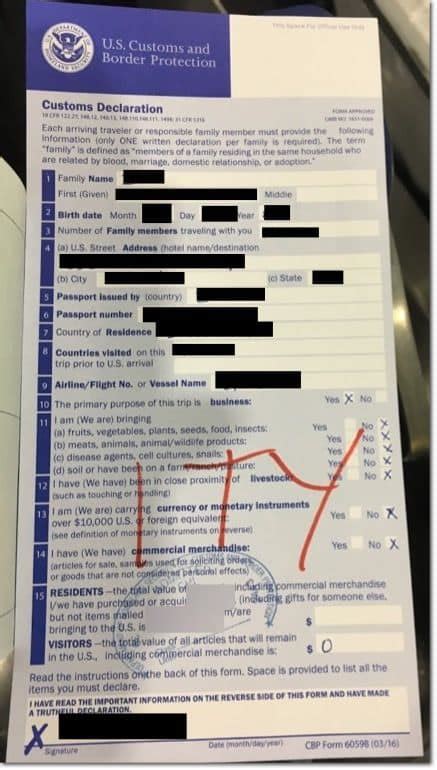 Image result for Customs Declaration Form Sample