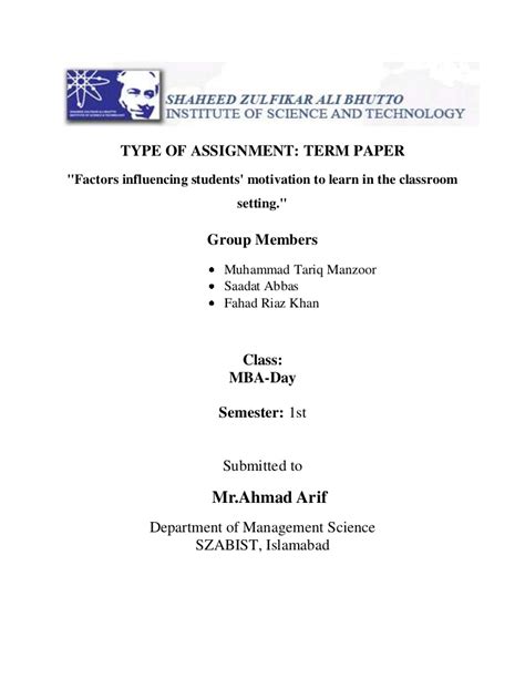 Toradh íomhá ar First Page of Assignment Sample