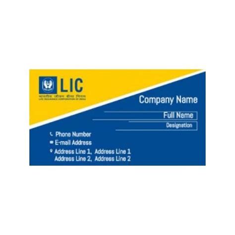 Toradh íomhá ar LIC Visiting Card Sample