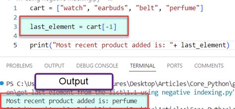 Toradh íomhá ar Python Syntax to Call Last Item On a List