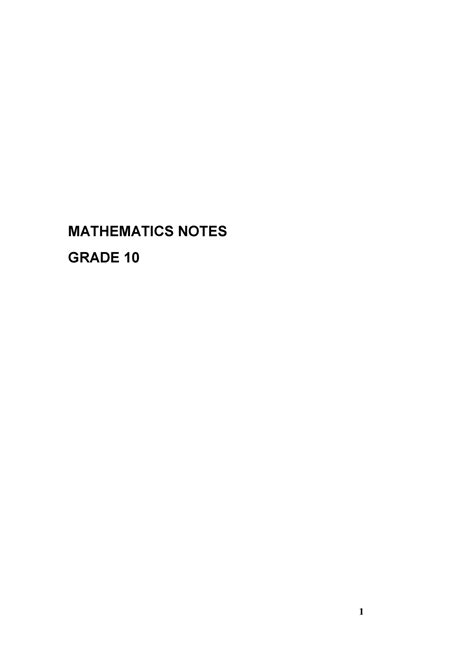 Image result for Mathematics Essentials Notes Grade 10