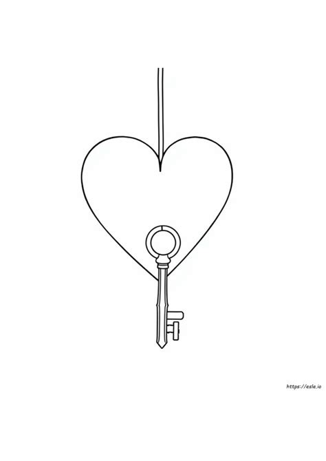 Afbeeldingsresultaten voor Key Heart Coloring Pages
