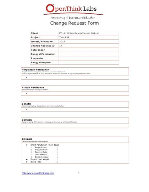Image result for Software Change Request Form Template