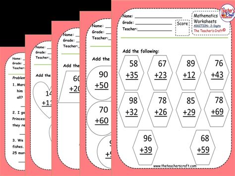 Addition Worksheets 5-digits - The Teacher's Craft