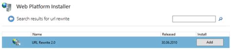 Toradh íomhá ar Web Platform Installer URL Rewrite