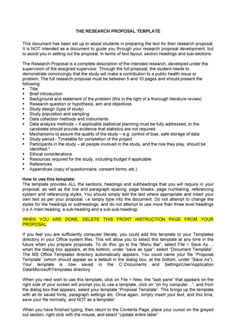 Image result for Example Research Proposal Template