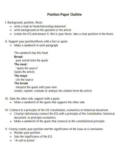 Image result for Position Paper Academic Example