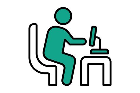 Person at Computer Checking Data Icon に対する画像結果