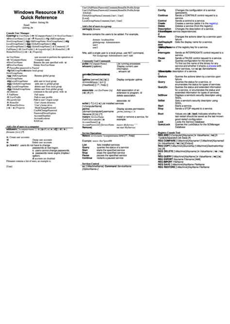 Image result for Windows Control Prompt Cheat Sheet