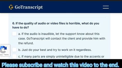 Toradh íomhá ar Go Transcript Test Answers
